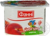 Йогурт з наповнювачем персик 1.5 % Фанні 0.115 кг